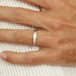 Histoire d'Or Alliance Aelyne Ruban Plat Argent Blanc Best