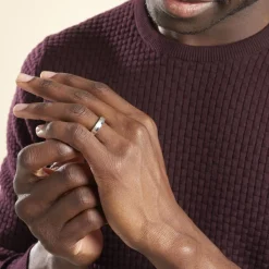 Histoire d'Or Alliance Anne-esther Ruban Plat Argent Blanc New