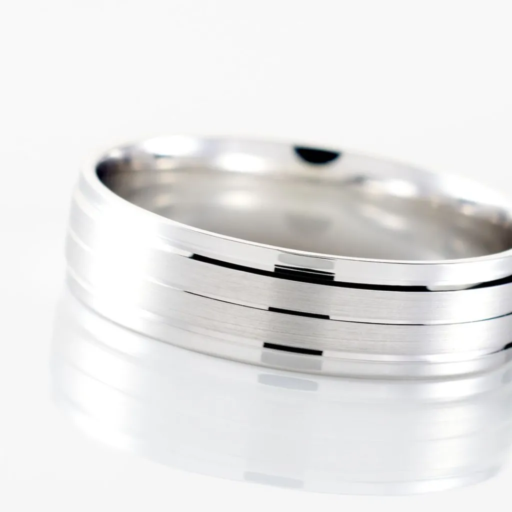 Histoire d'Or Alliance Basile Ruban Plat Or Blanc Sale