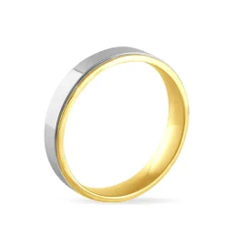 Histoire d'Or Alliance Beatrice Ruban Plat Or Bicolore Discount