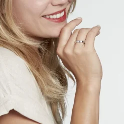 Histoire d'Or Alliance Beatrice Ruban Plat or blanc Discount