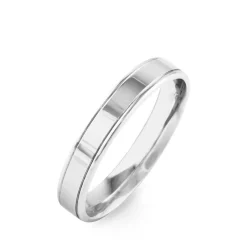 Histoire d'Or Alliance Beatrice Ruban Plat or blanc New