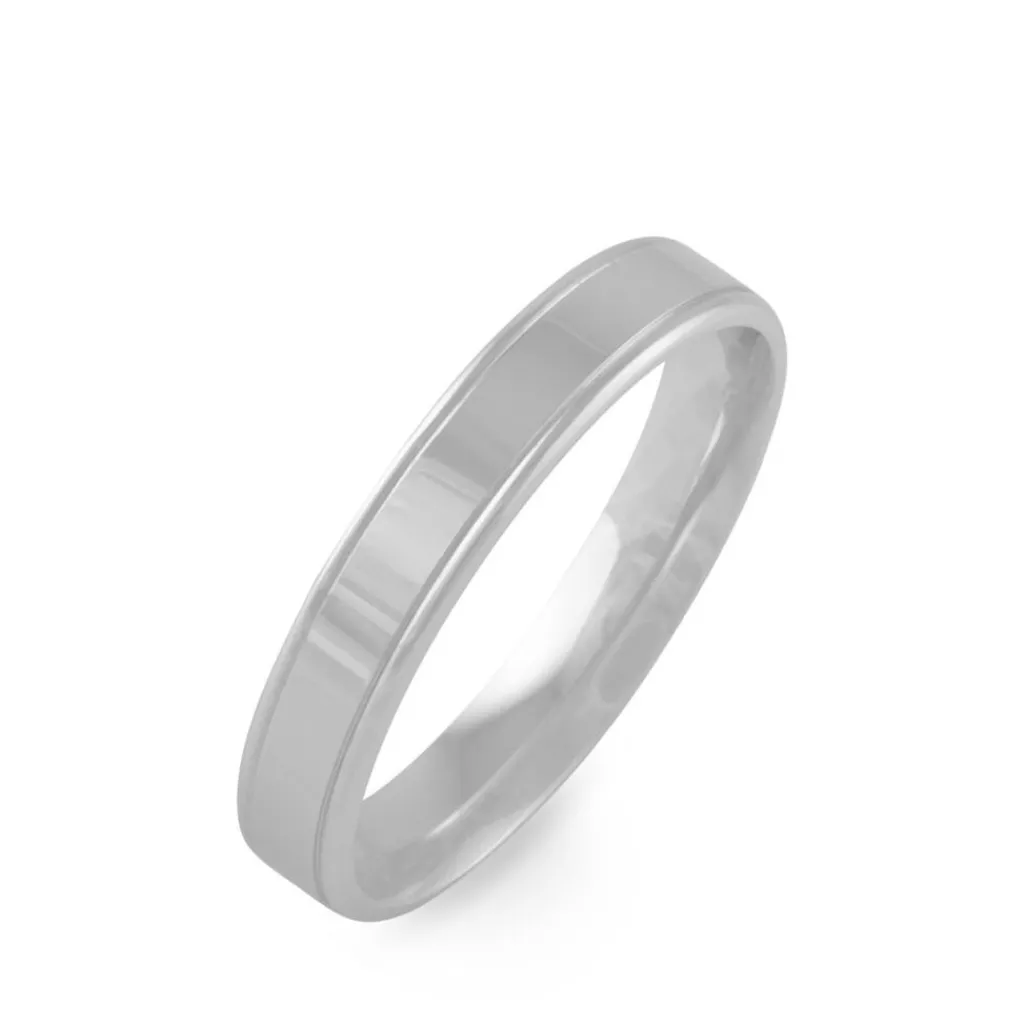 Histoire d'Or Alliance Beatrice Ruban Plat or blanc