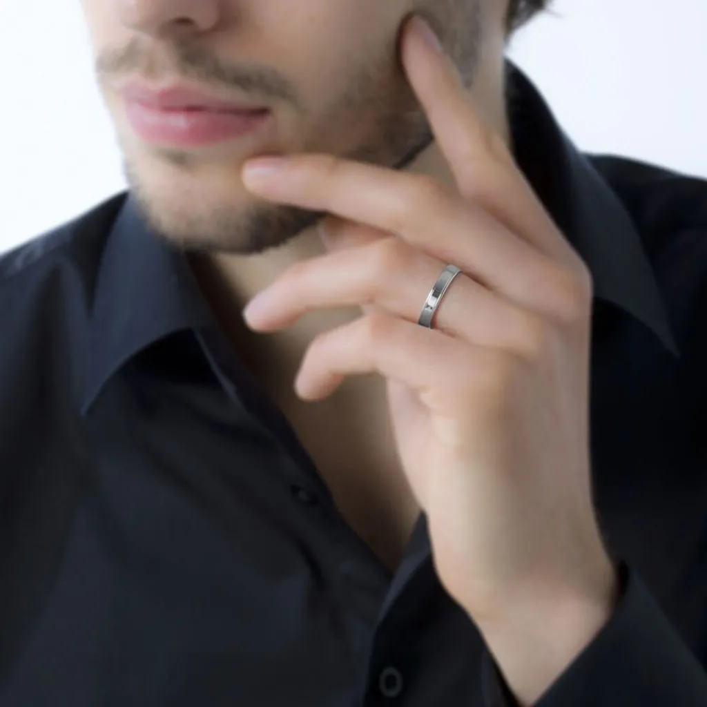 Histoire d'Or Alliance Beatrice Ruban Plat or blanc