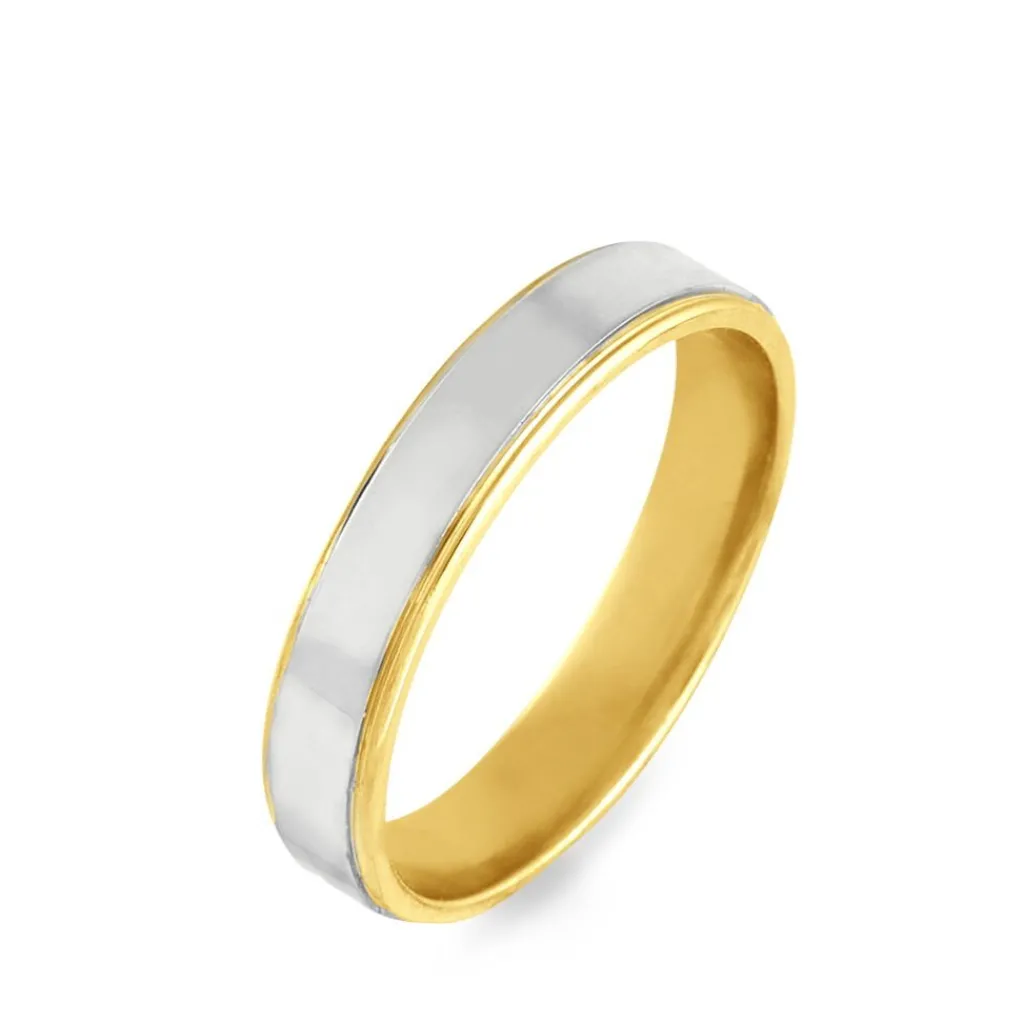 Histoire d'Or Alliance Beatrice Ruban Plat Or Bicolore New