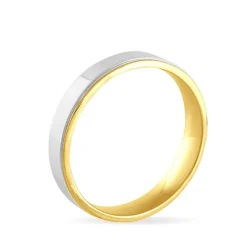 Histoire d'Or Alliance Beatrice Ruban Plat Or Bicolore New