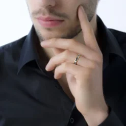 Histoire d'Or Alliance Beatrice Ruban Plat Or Bicolore Sale