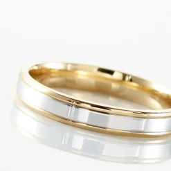 Histoire d'Or Alliance Beatrice Ruban Plat Or Bicolore Discount