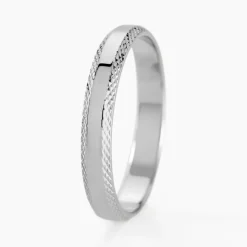 Histoire d'Or Alliance Beritan Demi Jonc Classique Argent Blanc