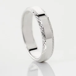 Histoire d'Or Alliance Beritan Demi Jonc Classique Argent Blanc