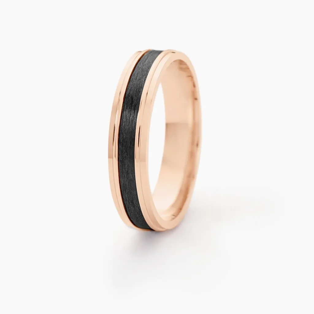 Histoire d'Or Alliance Camille Ruban Plat or rose Outlet