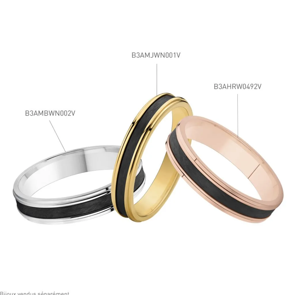 Histoire d'Or Alliance Camille Ruban Plat or rose Outlet