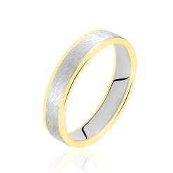Histoire d'Or Alliance Carme Ruban Plat Or Blanc Best