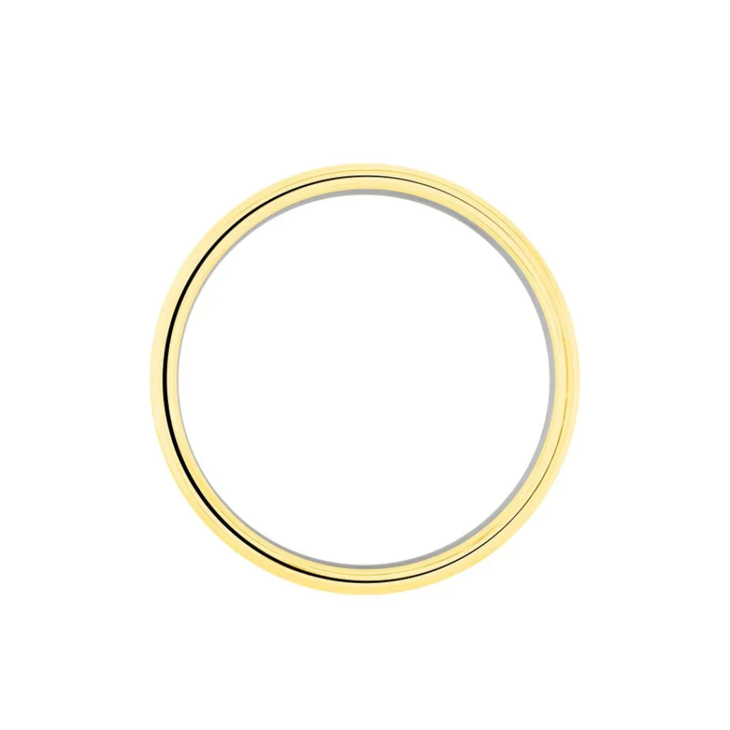 Histoire d'Or Alliance Carme Ruban Plat Or Blanc Best