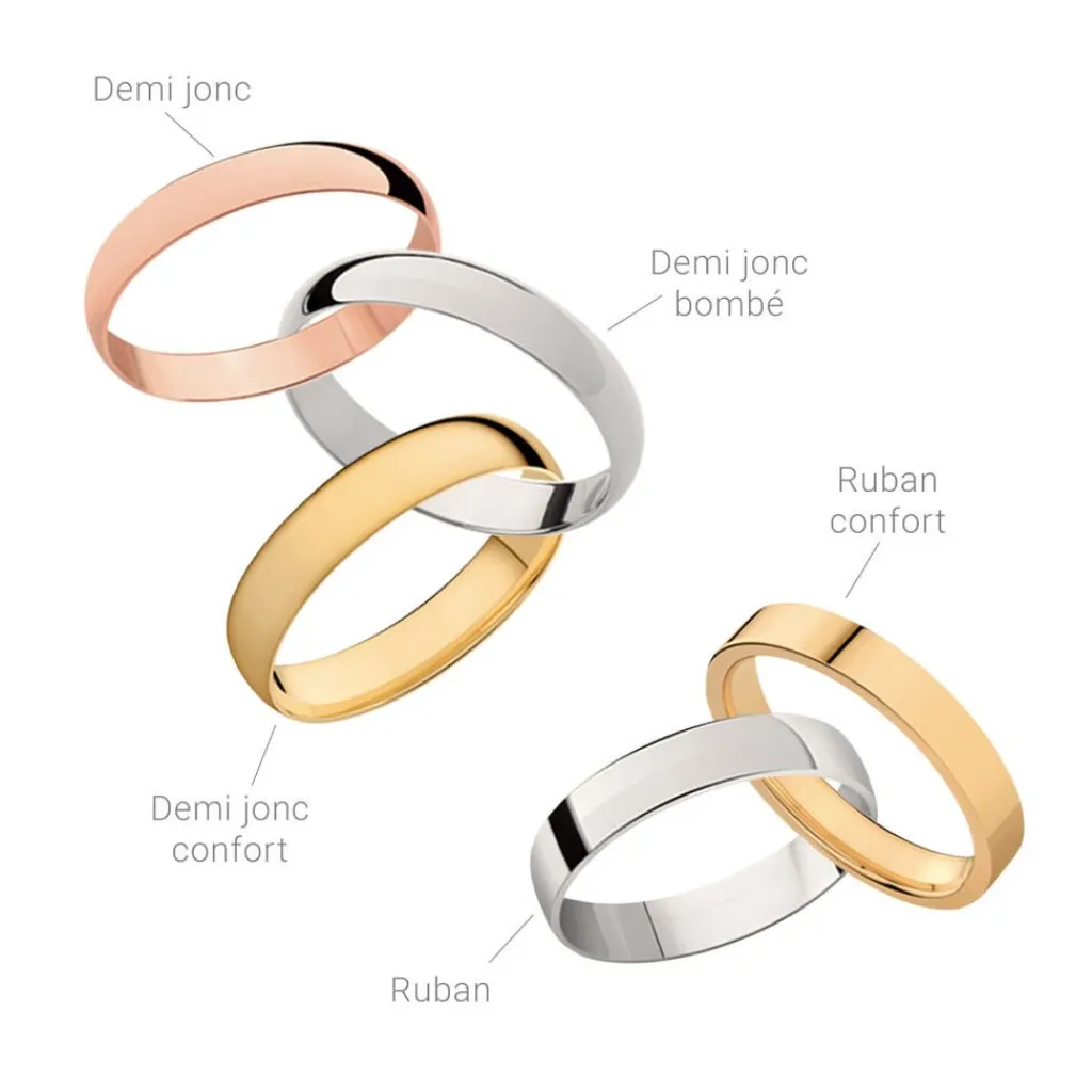 Histoire d'Or Alliance Caroline Sablee Demi Jonc Classique or bicolore Best
