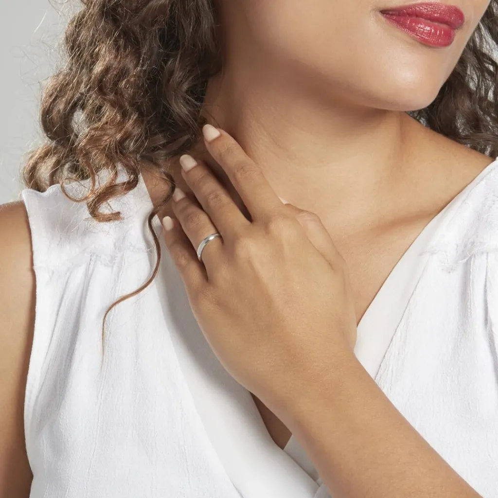 Histoire d'Or Alliance Caroline Sablee Demi Jonc Classique or blanc Hot