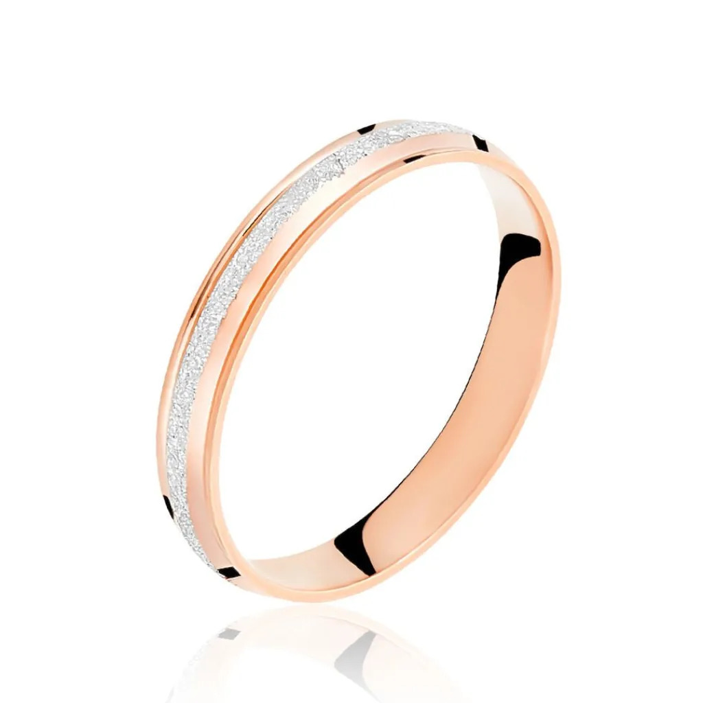 Histoire d'Or Alliance Caroline Sablee Demi Jonc Classique or bicolore