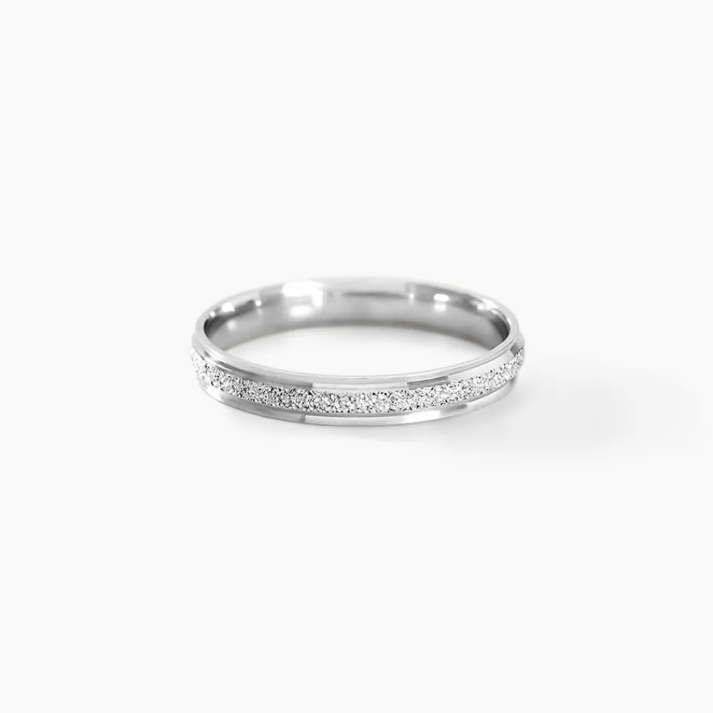 Histoire d'Or Alliance Caroline Sablee Ruban Plat or blanc Discount