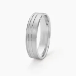 Histoire d'Or Alliance Cheryn Ruban Plat Argent Blanc Hot