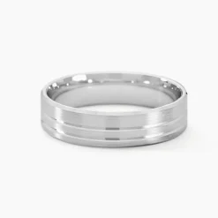 Histoire d'Or Alliance Cheryn Ruban Plat Argent Blanc Hot