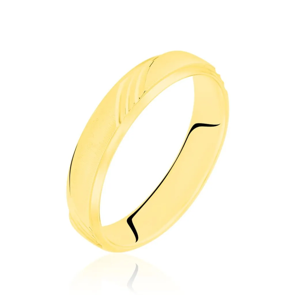 Histoire d'Or Alliance Ciham Ruban Plat Or Jaune Best