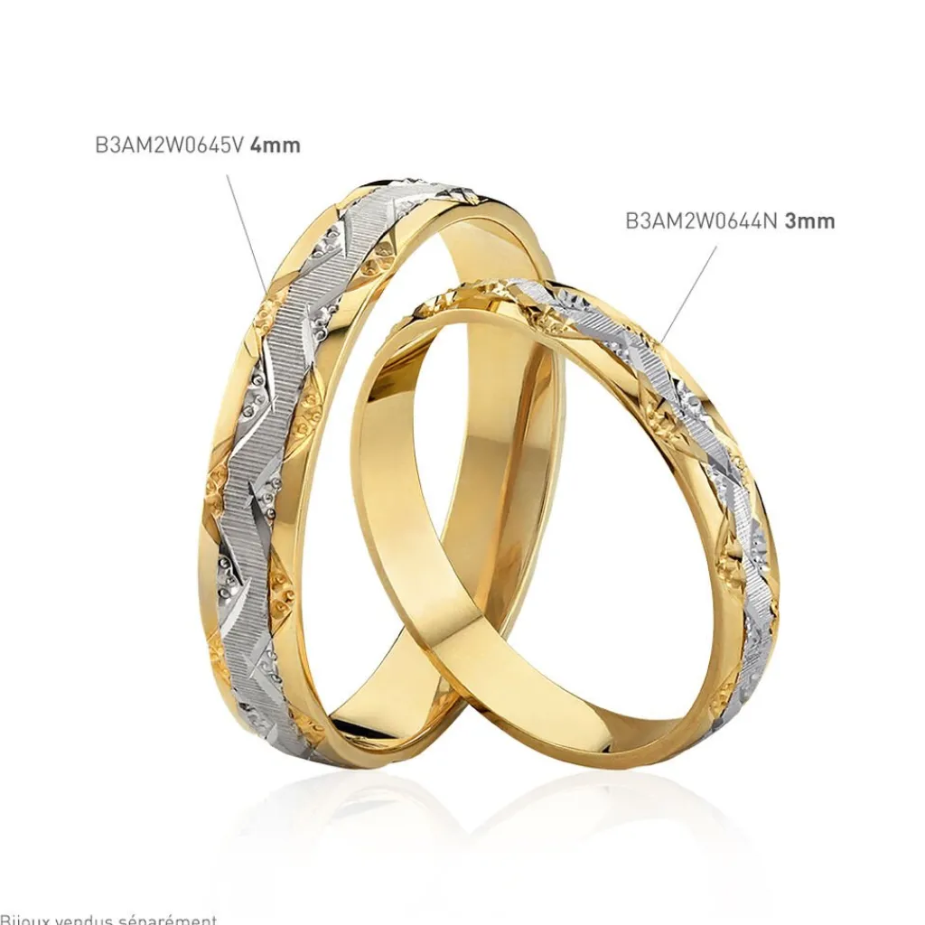 Histoire d'Or Alliance Clotilde Demi Jonc Classique or bicolore Best
