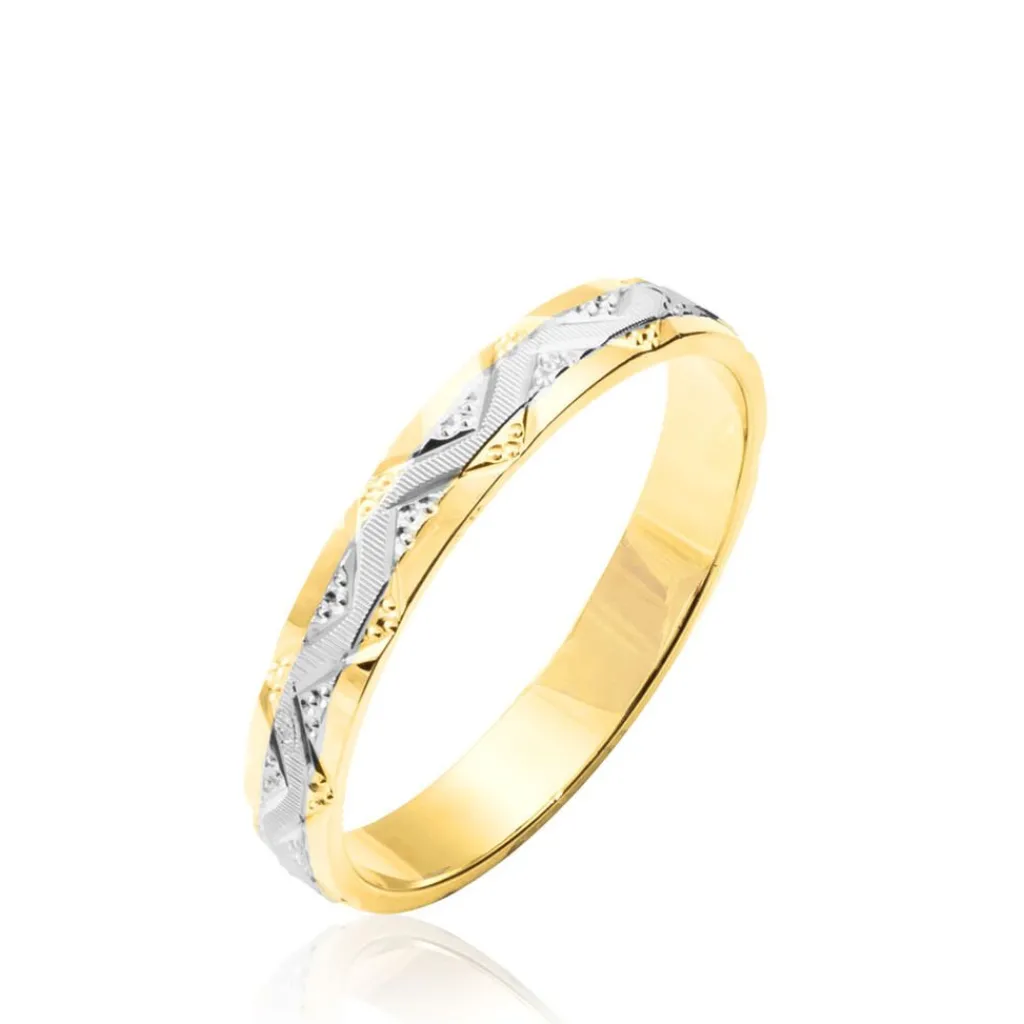 Histoire d'Or Alliance Clotilde Ruban Plat or bicolore Online
