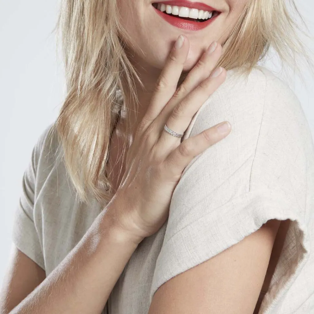 Histoire d'Or Alliance Dentelle 2 Rangs Diamantee Or Blanc Outlet