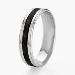 Histoire d'Or Alliance Dorianne Ruban Plat Argent Blanc Hot