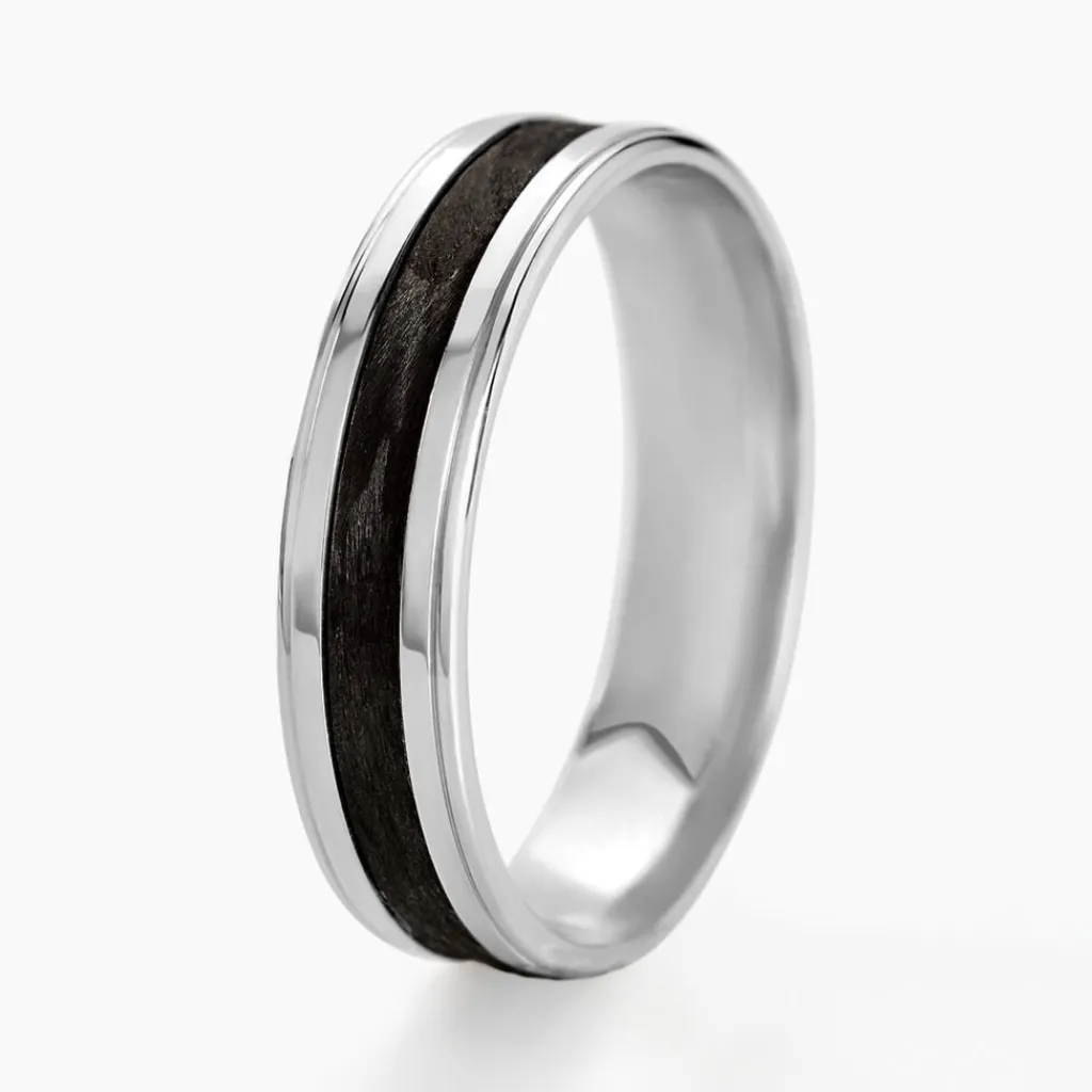 Histoire d'Or Alliance Dorianne Ruban Plat Argent Blanc Hot