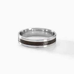 Histoire d'Or Alliance Dorianne Ruban Plat Argent Blanc Hot