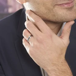 Histoire d'Or Alliance Dorianne Ruban Plat Argent Blanc Hot