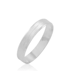 Histoire d'Or Alliance Edos Mat Ruban Plat Or Blanc