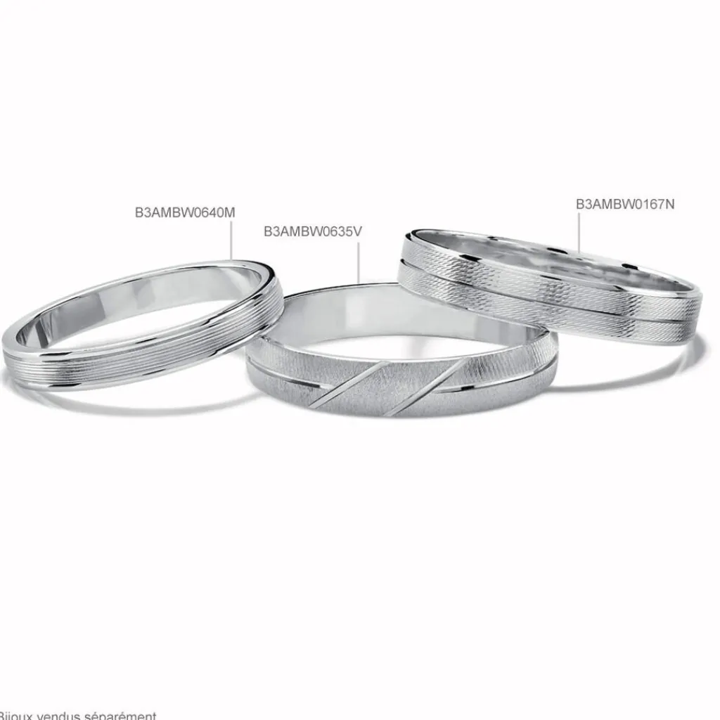 Histoire d'Or Alliance Edos Mat Ruban Plat Or Blanc