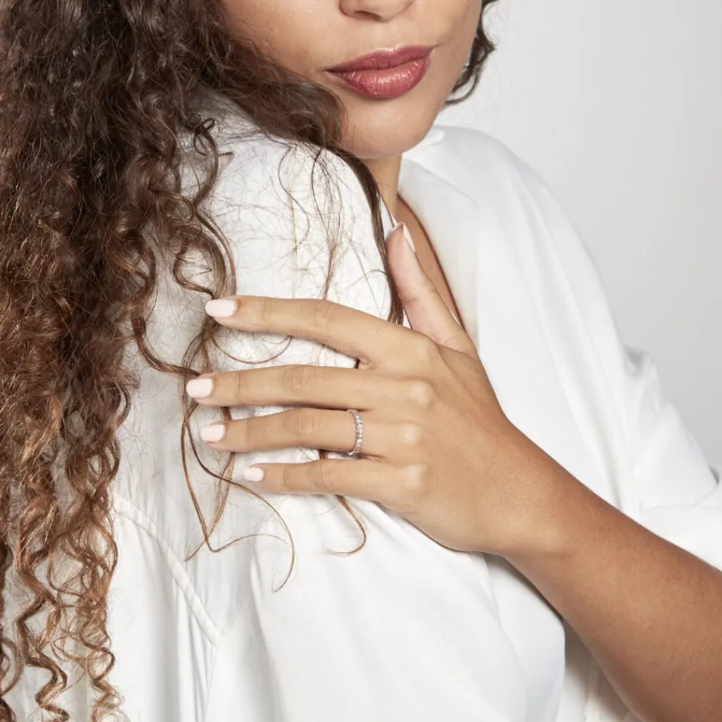 Histoire d'Or Alliance Effet Dentelle Or Blanc Discount