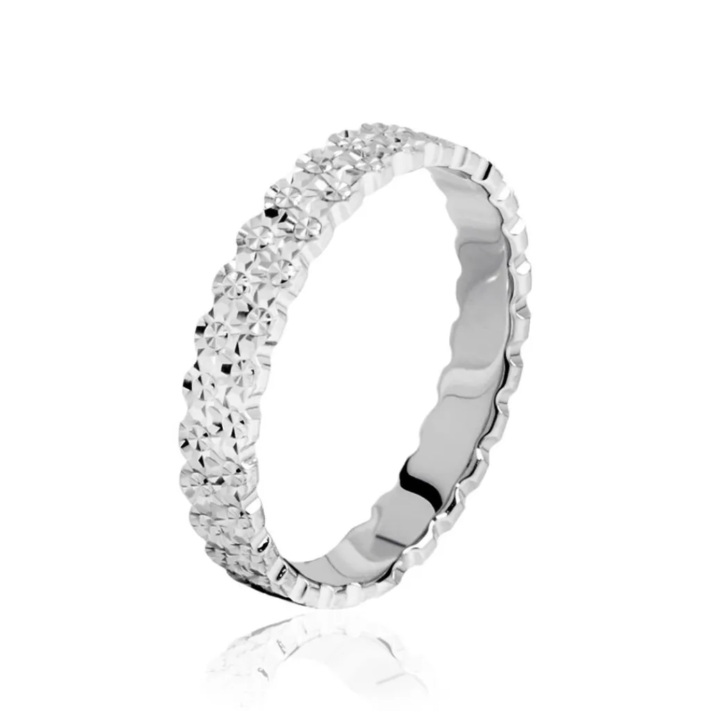 Histoire d'Or Alliance Effet Dentelle Or Blanc Sale