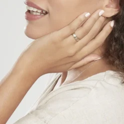 Histoire d'Or Alliance Effet Epi Mat Ruban Plat Or Bicolore Outlet