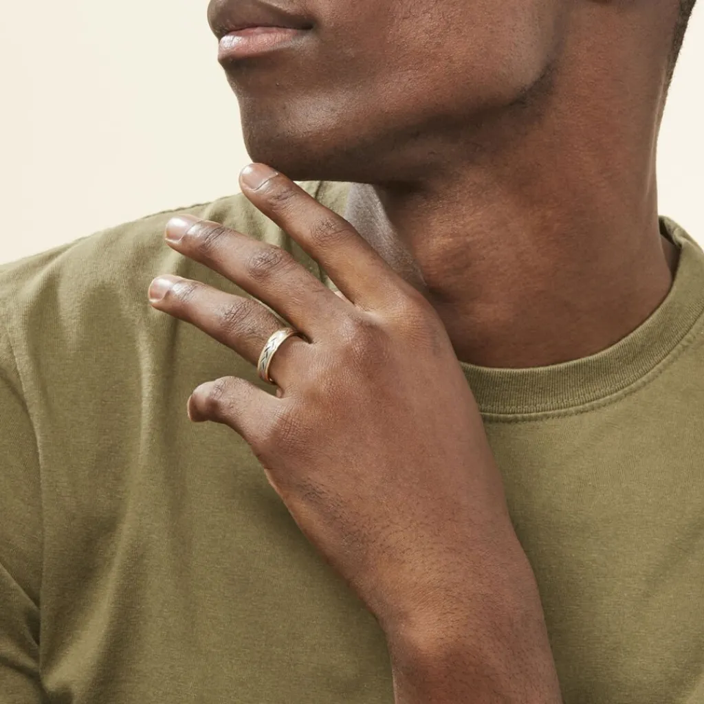 Histoire d'Or Alliance Effet Epi Mat Ruban Plat Or Bicolore Outlet