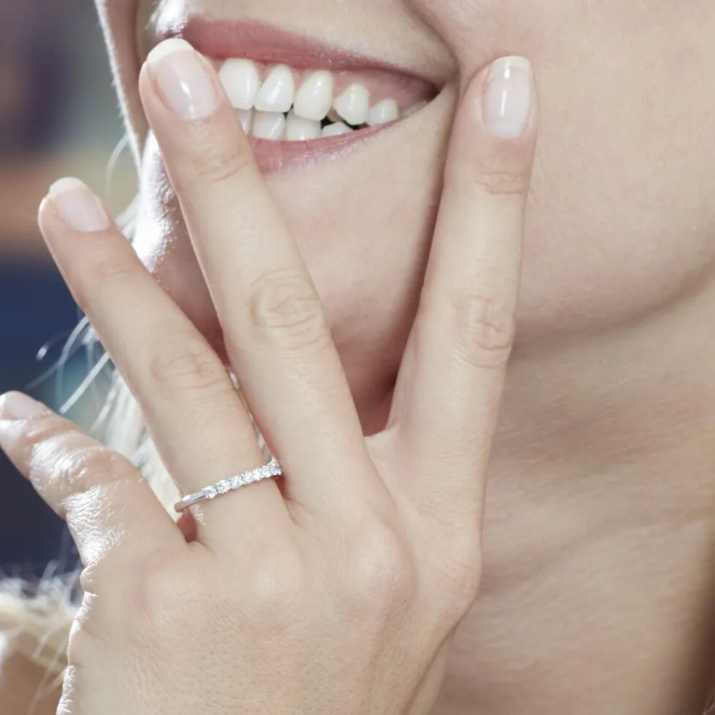 Histoire d'Or Alliance Eloisa Or Blanc Diamant Synthetique New