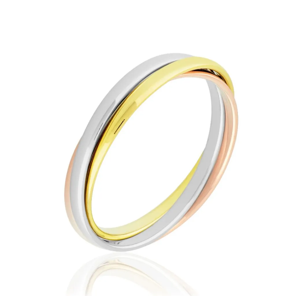 Histoire d'Or Alliance Entrelacee Demi Jonc Classique Or Tricolore Clearance