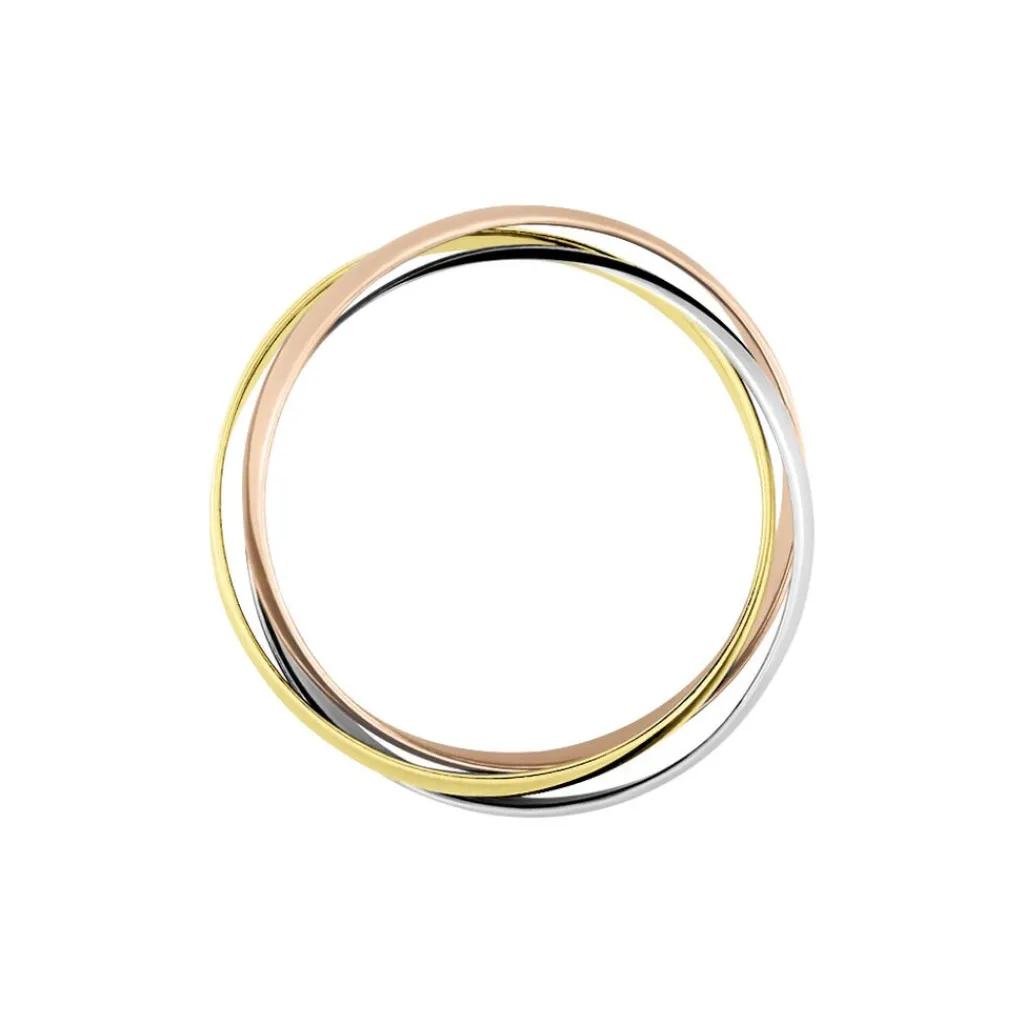 Histoire d'Or Alliance Entrelacee Ruban Plat Or Tricolore Outlet