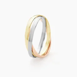 Histoire d'Or Alliance Entrelacee Ruban Plat Or Tricolore Clearance