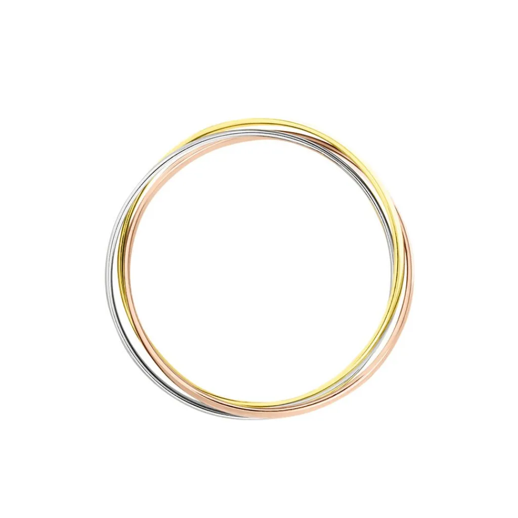 Histoire d'Or Alliance Entrelacee Ruban Plat Or Tricolore Clearance