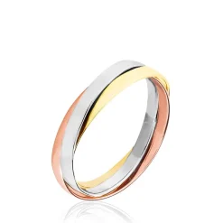Histoire d'Or Alliance Entrelacee Ruban Plat Or Tricolore Best