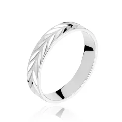 Histoire d'Or Alliance Epi Ruban Plat Or Blanc Outlet