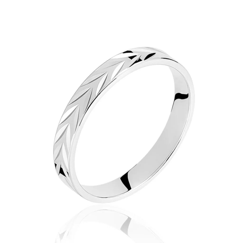 Histoire d'Or Alliance Epi Ruban Plat Or Blanc Online