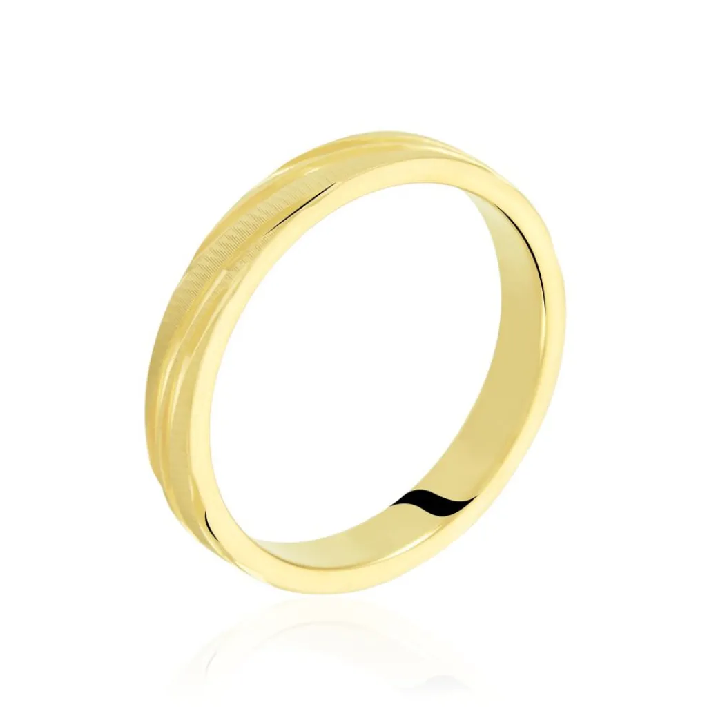 Histoire d'Or Alliance Eros Brossee Ruban Plat Or Jaune Online