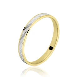 Histoire d'Or Alliance Faceteana Ruban Plat Or Bicolore