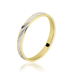 Histoire d'Or Alliance Faceteana Ruban Plat Or Bicolore Discount