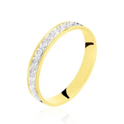 Histoire d'Or Alliance Fantaisie Diamantee Ruban Plat Or Bicolore Online